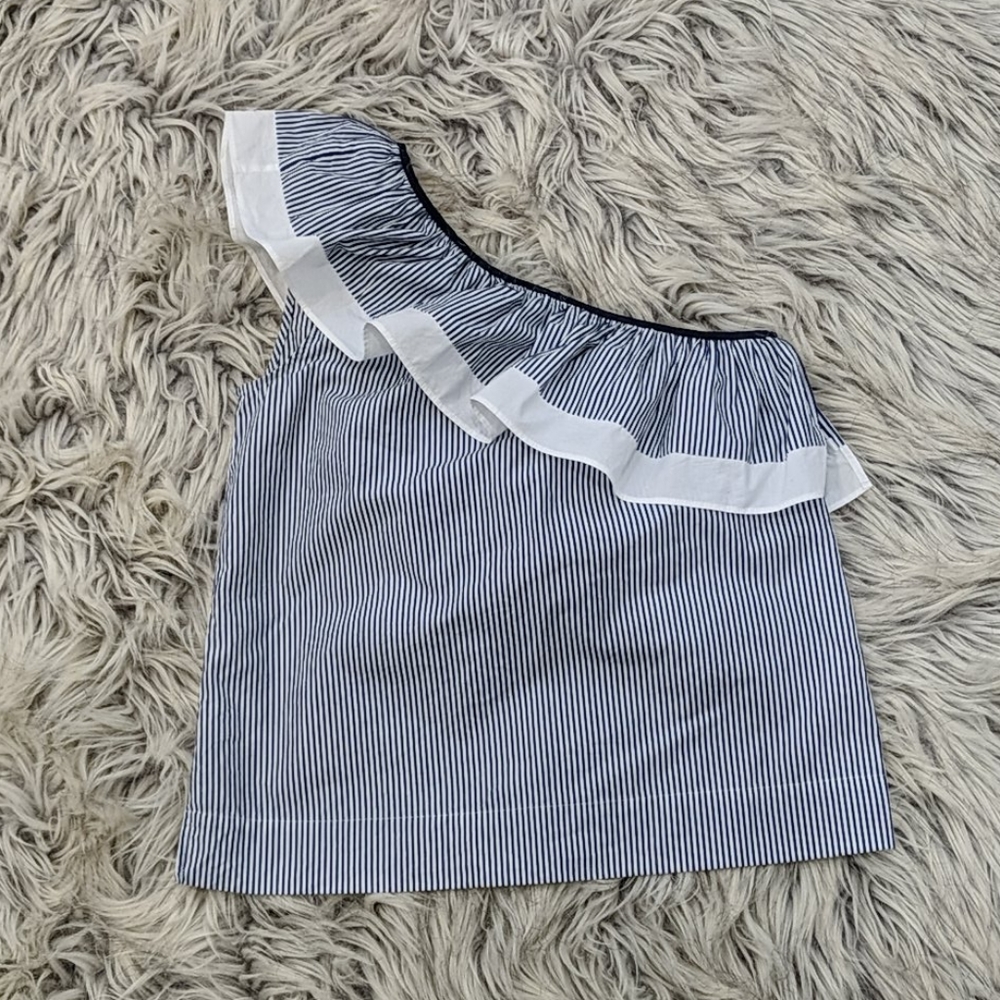 J.Crew Asymmetrical Ruffle top.